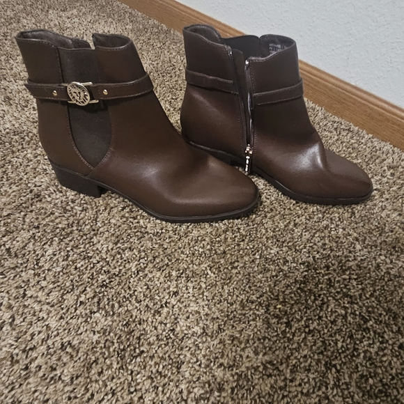 Anne Klein Dark Brown Ankle Booties - Picture 1 of 3